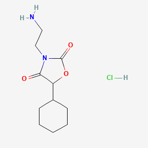 molecular formula C11H19ClN2O3 B8048514 3-(2-Aminoethyl)-5-cyclohexyl-1,3-oxazolidine-2,4-dione;hydrochloride 