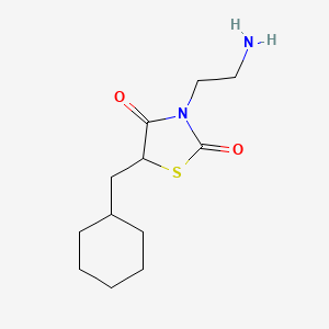 molecular formula C12H20N2O2S B8048525 3-(2-Aminoethyl)-5-(cyclohexylmethyl)-1,3-thiazolidine-2,4-dione 