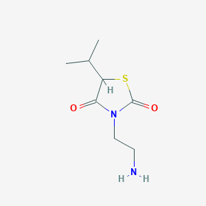 molecular formula C8H14N2O2S B8048534 3-(2-Aminoethyl)-5-propan-2-yl-1,3-thiazolidine-2,4-dione 