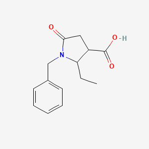 molecular formula C14H17NO3 B8048578 1-Benzyl-2-ethyl-5-oxo-pyrrolidine-3-carboxylic acid 