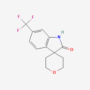 molecular formula C13H12F3NO2 B8048597 6-(Trifluoromethyl)-1H-spiro[indole-3,4'-oxane]-2-one 