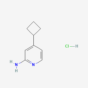 molecular formula C9H13ClN2 B8048612 4-Cyclobutylpyridin-2-amine;hydrochloride 