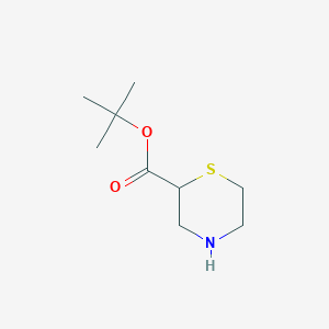 molecular formula C9H17NO2S B8048638 tert-Butyl thiomorpholine-2-carboxylate 