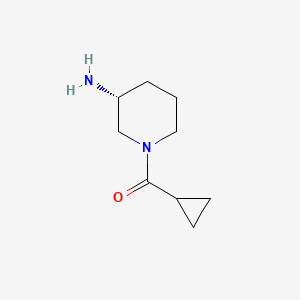 molecular formula C9H16N2O B8048669 (3R)-1-Cyclopropanecarbonylpiperidin-3-amine 