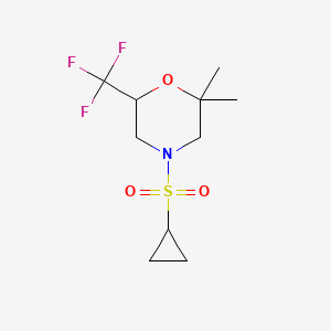 molecular formula C10H16F3NO3S B8048688 4-Cyclopropylsulfonyl-2,2-dimethyl-6-(trifluoromethyl)morpholine 