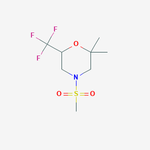 molecular formula C8H14F3NO3S B8048690 2,2-Dimethyl-4-methylsulfonyl-6-(trifluoromethyl)morpholine 