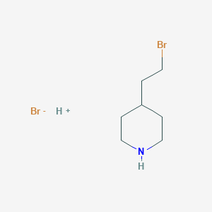 molecular formula C7H15Br2N B8048771 4-(2-Bromoethyl)piperidine;hydron;bromide 