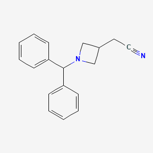molecular formula C18H18N2 B8048784 3-Cyanomethyl-1-benzhydryl azetidine CAS No. 162698-42-2