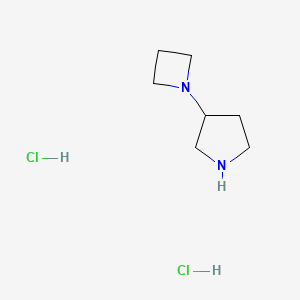 molecular formula C7H16Cl2N2 B8048816 3-(Azetidin-1-yl)pyrrolidine dihydrochloride 