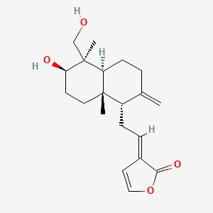 molecular formula C20H28O4 B8048842 2(3H)-Furanone, 3-(2-((1S,4aS,5R,6R,8aS)-decahydro-6-hydroxy-5-(hydroxymethyl)-5,8a-dimethyl-2-methylene-1-naphthalenyl)ethylidene)-, (3E)- 
