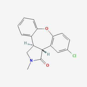 molecular formula C17H14ClNO2 B8048866 1H-Dibenz[2,3:6,7]oxepino[4,5-c]pyrrol-1-one, 11-chloro-2,3,3a,12b-tetrahydro-2-methyl-, (3aR,12bR)-rel- 