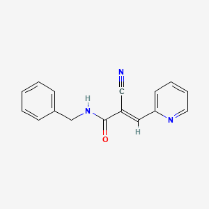 molecular formula C16H13N3O B8048903 (E)-N-benzyl-2-cyano-3-pyridin-2-ylprop-2-enamide 