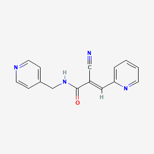 molecular formula C15H12N4O B8048924 (E)-2-cyano-3-pyridin-2-yl-N-(pyridin-4-ylmethyl)prop-2-enamide 