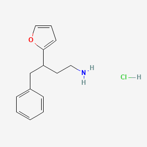 molecular formula C14H18ClNO B8048964 3-(Furan-2-yl)-4-phenylbutan-1-amine;hydrochloride 