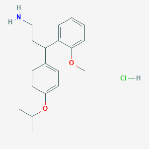 molecular formula C19H26ClNO2 B8048971 3-(2-Methoxyphenyl)-3-(4-propan-2-yloxyphenyl)propan-1-amine;hydrochloride 