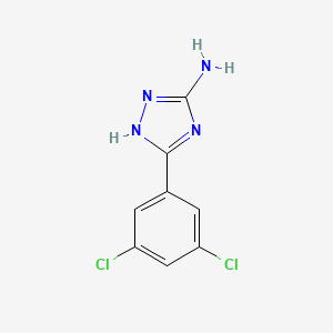 molecular formula C8H6Cl2N4 B8048979 5-(3,5-dichlorophenyl)-1H-1,2,4-triazol-3-amine 
