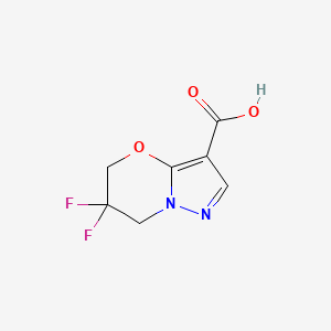molecular formula C7H6F2N2O3 B8049000 6,6-Difluoro-6,7-dihydro-5H-pyrazolo[5,1-b][1,3]oxazine-3-carboxylic acid 
