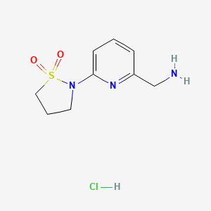 [6-(1,1-Dioxo-1,2-thiazolidin-2-yl)pyridin-2-yl]methanamine;hydrochloride