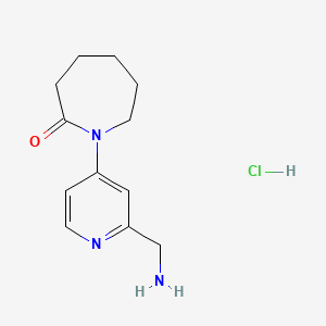 molecular formula C12H18ClN3O B8049007 1-[2-(Aminomethyl)pyridin-4-yl]azepan-2-one;hydrochloride 