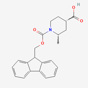 molecular formula C22H23NO4 B8049075 (2S,4S)-1-{[(9H-fluoren-9-yl)methoxy]carbonyl}-2-methylpiperidine-4-carboxylic acid 