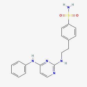 molecular formula C18H19N5O2S B8049138 4-[2-[(4-Anilinopyrimidin-2-yl)amino]ethyl]benzenesulfonamide 