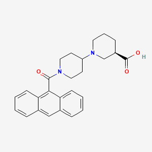 molecular formula C26H28N2O3 B8049177 [1,4'-Bipiperidine]-3-carboxylic acid, 1'-(9-anthracenylcarbonyl)-, (3R)- 