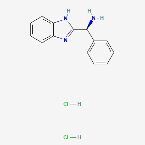molecular formula C14H15Cl2N3 B8049200 (S)-1H-benzimidazol-2-yl(phenyl)methanamine;dihydrochloride 