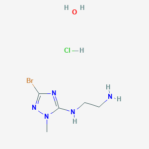 molecular formula C5H13BrClN5O B8049218 n1-(3-Bromo-1-methyl-1h-1,2,4-triazol-5-yl)ethane-1,2-diamine hydrochloride hydrate 