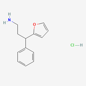 molecular formula C13H16ClNO B8049240 3-(Furan-2-yl)-3-phenylpropan-1-amine;hydrochloride 