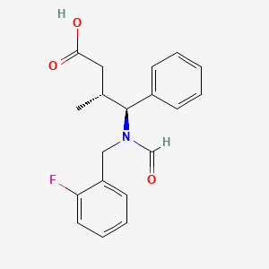 molecular formula C19H20FNO3 B8049244 (3R,4S)-4-[(2-fluorophenyl)methyl-formylamino]-3-methyl-4-phenylbutanoic acid 