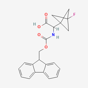molecular formula C22H20FNO4 B8049287 2-((((9H-Fluoren-9-yl)methoxy)carbonyl)amino)-2-(3-fluorobicyclo[1.1.1]pentan-1-yl)acetic acid 