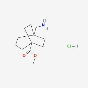 molecular formula C12H22ClNO2 B8049307 Methyl 5-(aminomethyl)bicyclo[3.2.2]nonane-1-carboxylate hydrochloride 