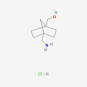 molecular formula C9H18ClNO B8049320 (4-(Aminomethyl)bicyclo[2.2.1]heptan-1-yl)methanol hydrochloride 