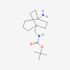 molecular formula C15H28N2O2 B8049333 Tert-butyl ((5-aminobicyclo[3.2.2]nonan-1-yl)methyl)carbamate 
