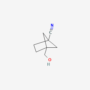 molecular formula C8H11NO B8049339 4-(Hydroxymethyl)bicyclo[2.1.1]hexane-1-carbonitrile 