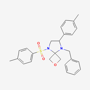 molecular formula C26H28N2O3S B8049345 5-Benzyl-6-(p-tolyl)-8-tosyl-2-oxa-5,8-diazaspiro[3.4]octane 
