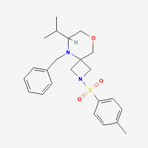 molecular formula C23H30N2O3S B8049350 5-Benzyl-6-isopropyl-2-tosyl-8-oxa-2,5-diazaspiro[3.5]nonane 