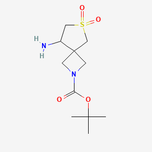 molecular formula C11H20N2O4S B8049365 Tert-butyl 8-amino-6-thia-2-azaspiro[3.4]octane-2-carboxylate 6,6-dioxide 
