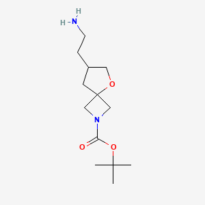 molecular formula C13H24N2O3 B8049375 Tert-butyl 7-(2-aminoethyl)-5-oxa-2-azaspiro[3.4]octane-2-carboxylate 