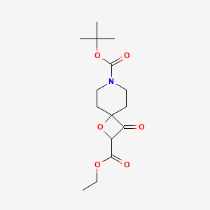 molecular formula C15H23NO6 B8049383 7-O-tert-butyl 2-O-ethyl 3-oxo-1-oxa-7-azaspiro[3.5]nonane-2,7-dicarboxylate 