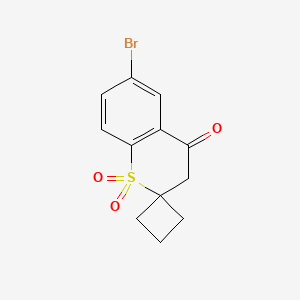 molecular formula C12H11BrO3S B8049388 6'-Bromospiro[cyclobutane-1,2'-thiochroman]-4'-one 1',1'-dioxide 