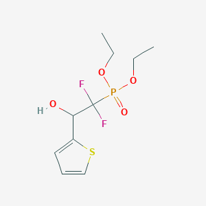 molecular formula C10H15F2O4PS B8049395 2-Diethoxyphosphoryl-2,2-difluoro-1-thiophen-2-ylethanol 