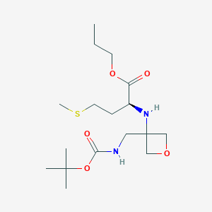 molecular formula C17H32N2O5S B8049414 propyl (3-(((tert-butoxycarbonyl)amino)methyl)oxetan-3-yl)-L-methioninate 