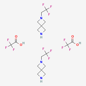 molecular formula C18H24F12N4O4 B8049443 2,2,2-Trifluoroacetic acid; 2-(2,2,2-trifluoroethyl)-2,6-diazaspiro[3.3]heptane 