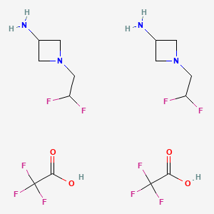 molecular formula C14H22F10N4O4 B8049449 1-(2,2-Difluoroethyl)azetidin-3-amine; 2,2,2-trifluoroacetic acid 