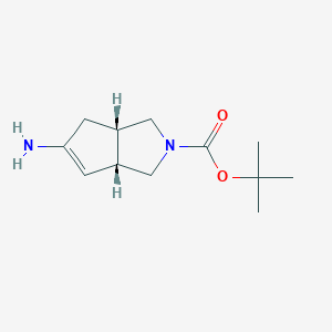 molecular formula C12H20N2O2 B8049466 tert-butyl (3aS,6aS)-5-amino-3,3a,6,6a-tetrahydro-1H-cyclopenta[c]pyrrole-2-carboxylate 