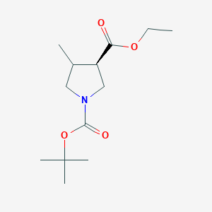molecular formula C13H23NO4 B8049474 1-O-tert-butyl 3-O-ethyl (3R)-4-methylpyrrolidine-1,3-dicarboxylate 