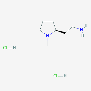 molecular formula C7H18Cl2N2 B8049496 2-[(2S)-1-Methylpyrrolidin-2-yl]ethan-1-amine dihydrochloride 