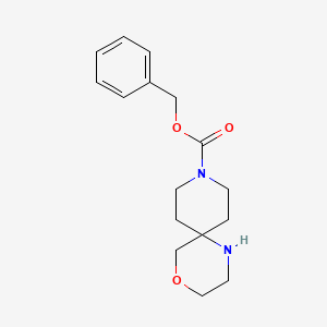 molecular formula C16H22N2O3 B8049607 Benzyl 4-oxa-1,9-diazaspiro[5.5]undecane-9-carboxylate 