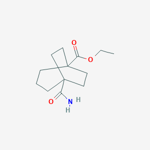 molecular formula C13H21NO3 B8049639 Ethyl 5-carbamoylbicyclo[3.2.2]nonane-1-carboxylate 
